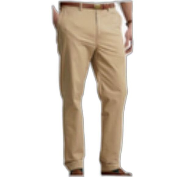 Polo Ralph Lauren Prospect Fit Tan Flat Front Classic Chino Pants Size 33 X 30 - Picture 1 of 12
